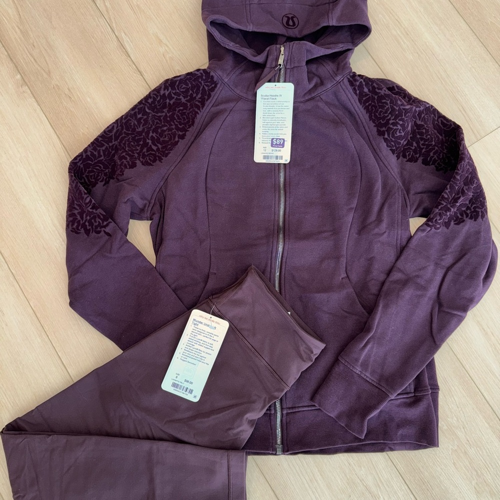 Lululemon Athletica Purple Hoodie and Leggings Set